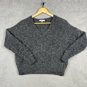 Madewell Sweater Womens Size Small Dark Gray V-Neck Pullover Alpaca Blend Alna